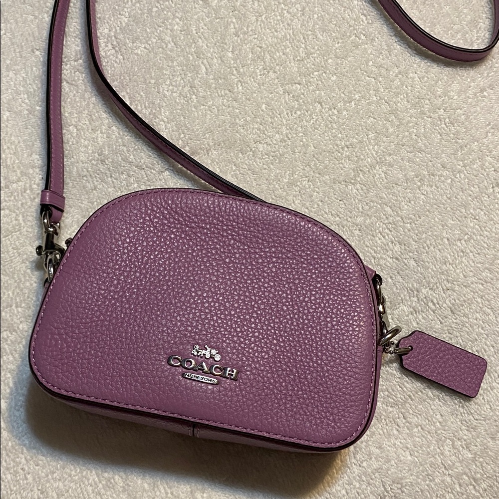 Coach Pebbled Leather Crossbody Bag in Mauve